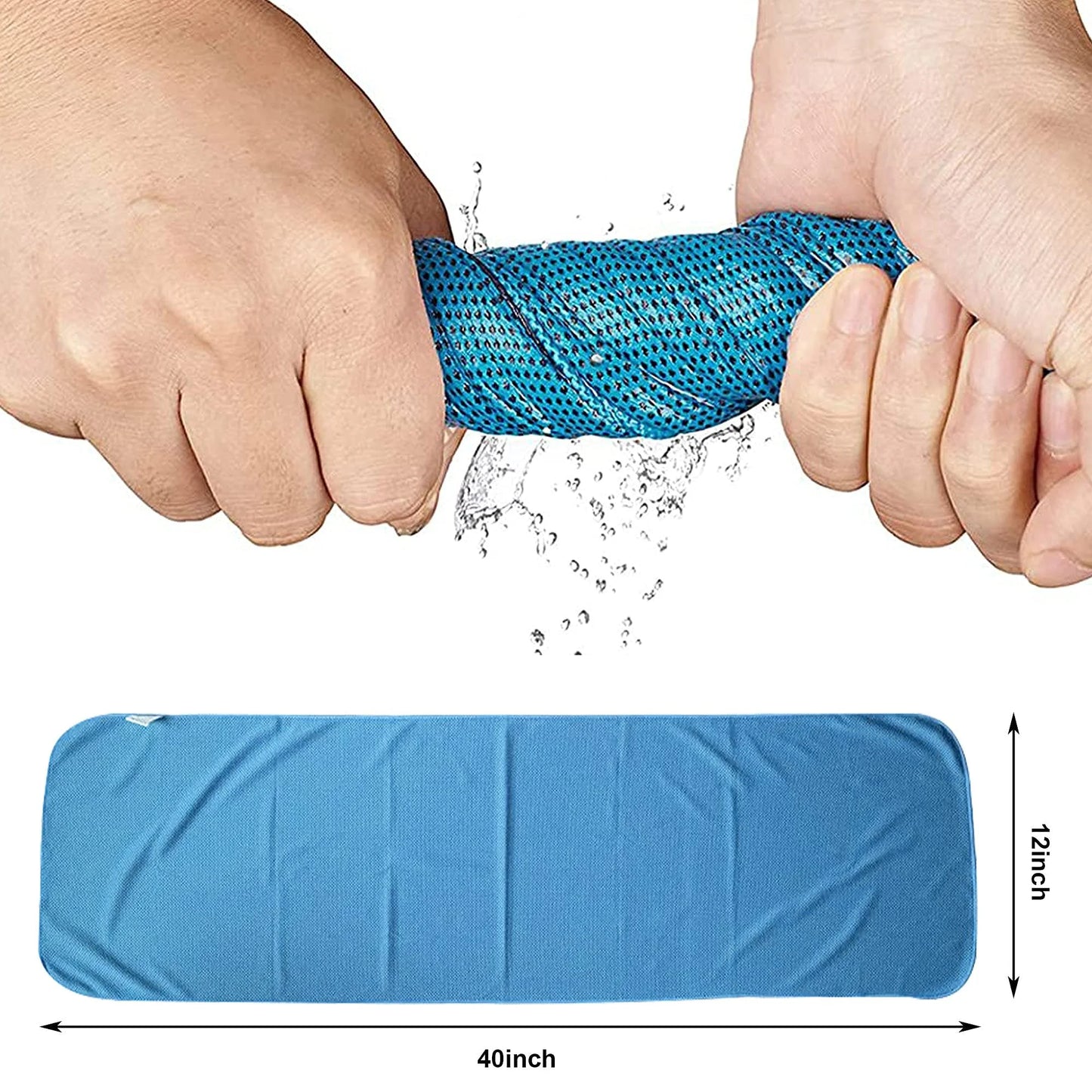 4 Pack Cooling Towels, Ice Towel for Neck and Face, Soft Breathable Chilly Microfiber Keep Cool Towels for Yoga, Gym, Fitness, Camping, Running, Workout & More Activities, 40"X 12"